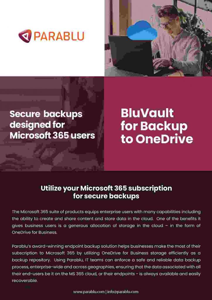 BluVault for Backup to OneDrive