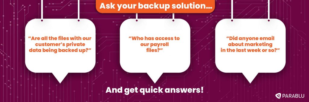 ask your backup solutions